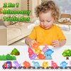 Dinosaur Toys for Kids 3-5, 21PC Magnetic Wooden Train, Dinosaur Stacking Blocks Toys, Match Number & Color, Toddler Montessori Toys, Dinosaur Birthday for Boys Girls 3 4 5 6 Year Old