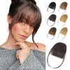 Lommel Clip in Bangs-100% Human Hair Bangs,Dark Brown Fake Bangs for Women Wispy Bangs Hair Clip Hair Extensions Clip on Air Bangs Hairpieces with Temples for Daily Wear (Dark Brown)