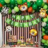PatiCool Green Happy Birthday Banner,Greenery Theme Birthday Party,Happy Birthday Sign Bunting Banner,Happy Birthday Garland for Women Men Birthday Hanging Jungle Party Decorations Supplies