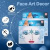 FULANSI Snowflake Face Stickers Christmas Face Gems Tattoo Stickers Glitter Blue Snowflake Star Temporary Tattoo for Adult Kids Face Eye Winter Christmas Makeup Princess Party Decor Supplies 2Pcs