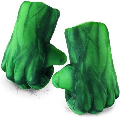 neexan Incredible superhero toys for superhero birthday party superhero hand, soft plush kids superhero gloves, Christmas, party gifts(Green)