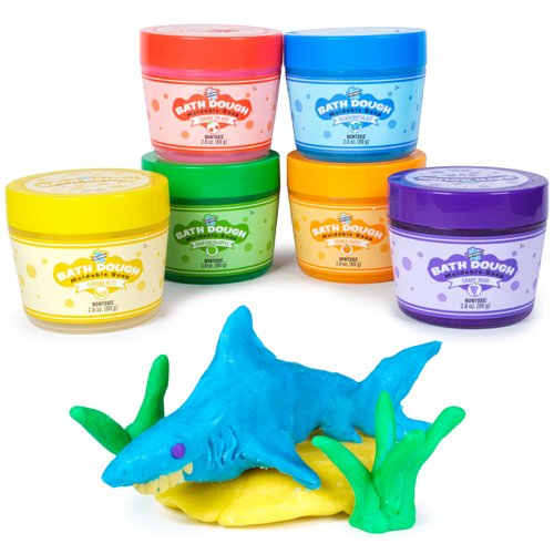 Tub Works® Bath Dough™ Moldable Kids Soap Bath Toy, Variety 6 Pack | Shape, Mold & Create Bath Art with Soap Dough | Soft & Moldable Kids Bath Soap for Shaping | Sensory Fun Toddler & Kids Bath Toys