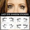 8 Pairs Halloween Eye Shadow Temporary Tattoo Stickers and Prank Mouth Tattoos, Spider Web Skull Bat Eyeliner Decals Ghost Teeth Face Makeup Stickers for Women Girls Halloween Masquerade Party