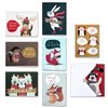HERZOME 48 Pack Christmas Winter Holiday Greeting Cards With Envelopes and Stickers, 8 Pattern Woodland Animals Holiday Xmas Cards