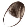 PARAHAIR Clip in Bangs Synthetic Hair Extensions One Piece in Fringe Natural Flat Air Bangs for Women (With Temples, Medium Brown)