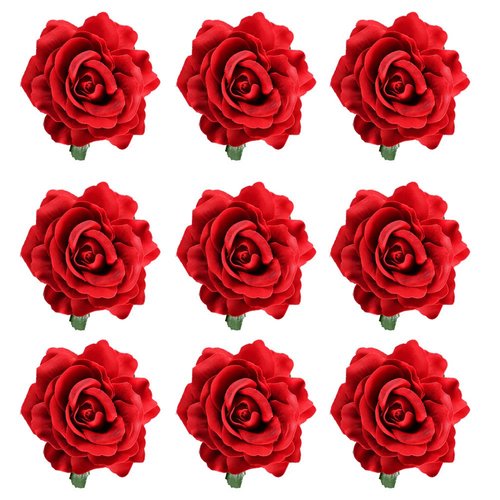 inSowni 9 Pack Big Rose Flower Hair Clips Brooch Pins Accessories for Women Girl Bridal (9PCS S2)