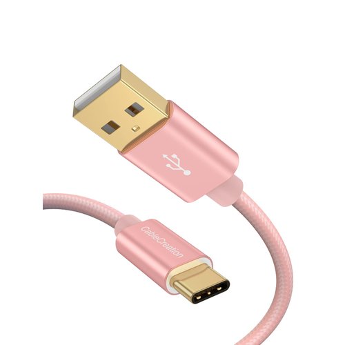 CableCreation USB C to USB Cable Short 0.8FT, Braided USB C to USB A TypeC Fast Charging Data Cord for Power Bank Galaxy S22, iPad Pro,iPhone 15/16,Android Auto/Cellphone,CarPlay