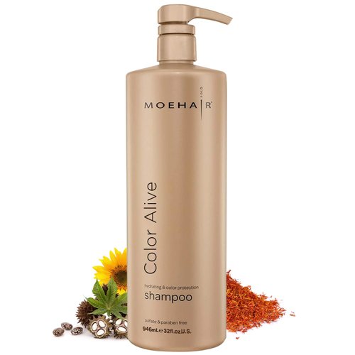 MOEHAIR Color Alive Shampoo | Moisturizing & Hydrating | Shampoo for Color-Treated Hair | Paraben & Sulfate Free Shampoo | Rich in Safflower & Castor Oil | Controls Frizz (32 Fl. Oz)