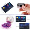 ecofavor Loose Glitter Eyeshadow Set - 2 Multichrome Eyeshadow Powder Pigment, 1 Chameleon Eyeshadow Brush, 1 Liquid Fixer, Holographic Sparkling Eye Shadows Duochrome Makeup