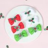 6PCS Christmas Hair Bows Clips for Kids Women Girls Christmas Cute Red Green White Bows Clips Hairgrips Small Knot Hair Accessories for Xmas Cosplay Costume Party Decorations