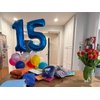 Navy Blue Number 15 Balloon 40 inch, 15 Number Balloon, 15th Navy Blue Birthday Decorations, 15 Year Old Girls Boys Blue Party Supplies