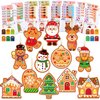 Supervitae 24 Sets Christmas Craft Kits DIY Christmas Tree Ornament Decorations Art Sets Santa Snowman Gingerbread Crafts Stickers for Holiday Xmas Home Classroom Activities Party Favors(Gingerbread)