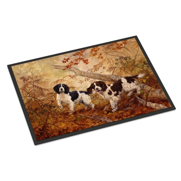 Caroline's Treasures HEH0139MAT Springer Spaniels by Elizabeth Halstead Doormat 18x27 Front Door Mat Indoor Outdoor Rugs for Entryway, Non Slip Washable Low Pile, 18H X 27W