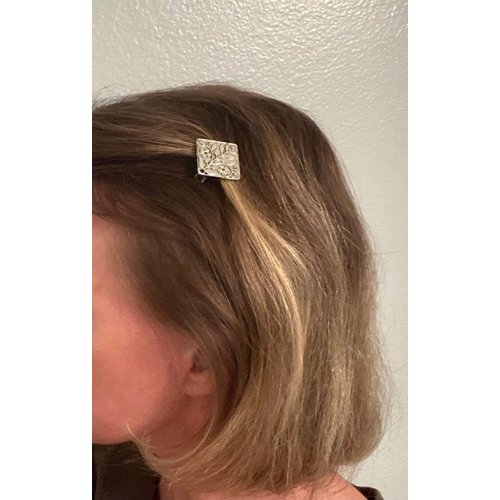 Generic Small silver tone metal flower leaf alligator hair claw clip clamp fine hair