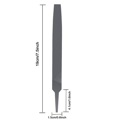 6-inch Flat Medium Cut File Double Cut Teeth High Carbon Steel Hand File Single Cut Hardened Without Handle Ideal for Wood, Metal, Plastic
