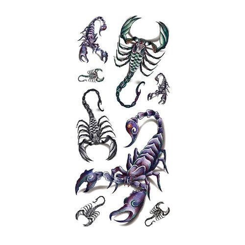 3D Scorpion Temporary Tattoos Temporary Tattoos Stickers, Fashionable Fake Tattoos Removable Waterproof Body Art Tattoo Stickers for Men Women (Scorpion)