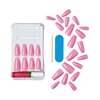 KISS Gel Fantasy Press On Nails, Nail glue included, True Color', White, Long Size, Coffin Shape, Includes 28 Nails, 2g glue, 1 Manicure Stick, 1 Mini File
