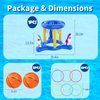 W-Plus Pool Floats Toys Games Set, 2-in-1 Ring Toss & Basketball Hoops Games for Kids Teens & Adults Swimming Pool Pool Lake Ocean Backyard Parties Water Game (Blue)