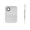 Makeup Mixing Palette, 2 Sets Makeup Plate for Foundation, Palette Makeup Mixing Palette Stainless Steel Cosmetic Mixing Palette with Spatula Tool