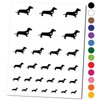 Smooth Haired Dachshund Dog with Heart Temporary Tattoo Water Resistant Fake Body Art Set Collection - Black (One Sheet)