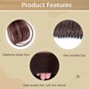 FIRSTPELLA 2PCS Hair Clip in Bangs, Curved Bangs Hair Clip Wispy Bangs with Temples Hairpieces,Bangs Clip in Hair Extensions Air Fringe Clips on Bangs for Women Girls Daily Wear - Dark Brown