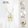 Nieffeiy 2 Pack Magnetic Curtain Tiebacks Cotton Hand Woven Tie Back Decorative Rope Holdbacks for Curtains Draperies No Tools Required, Beige