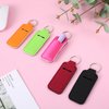 5PCS Chapstick Holder Key Chain Cute Lip Balm Holder Keychain Clip on Chapstick Lipstick and Lip Gloss Keychain Sleeve Holder, Stocking Stuffers for Women(Burgundy Red/Purple/Orange/Yellow/Green)