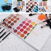 Eyeshadow Palette 65 Colors + 20pcs Makeup Brushes Set + Sponge Blender Sweatproof Pigmented Matte Shimmer Metallic Blendable Soft Pressed Powder Eye Shadow Makeup Palette