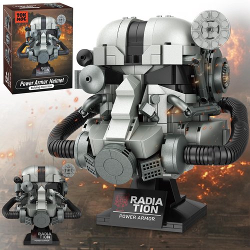 Idudbid Helmet Building Blocks for Adult, Power Armor Helmet Building Set Toys for Fans, Head Building Model Kit Display Collectible Decoration, Xmas Gift for Teens Boys Aged 12+(1088PCS)
