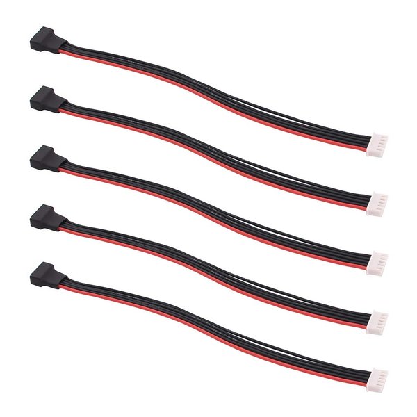 OliRC 5pcs JST-XH 4S 8" / 200mm 22awg Lipo Balance Wire Extension Silicone Cable Lead Cord for RC Battery Charger(C134-5)