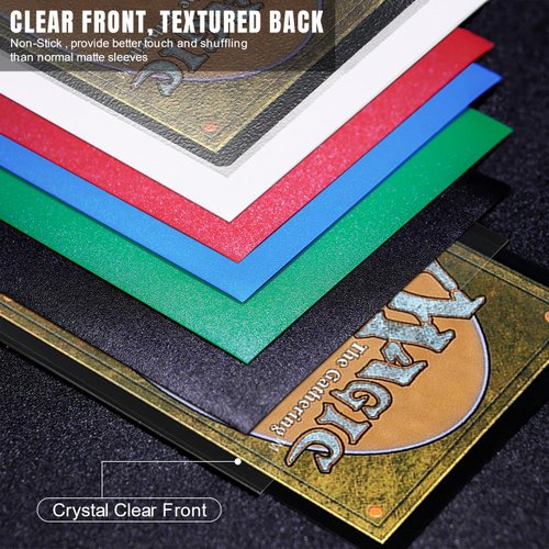 Black MTG Card Sleeves 300CT, Matte Textured Back Card Sleeves Deck Card Protectors, Standard Size Card Sleeves for Magic The Gathering, Baseball Card, Sports Cards, Game Card