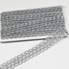 dlboboai Gimp Braid Trim Polyester Braided Ribbon 10 Yards 35mm Wide Lace Trim for Sewing Crafts Clothing Curtains Accessories Lampshade Home DIY Decoration (Silver, 35mm Wide)