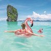 GROBRO7 2Pack Inflatable Flamingo Pool Float Flamingo Drink Holder Set Elegant Vinyl Swimming Floaty Pool Toy with Glitters Outdoor Water Lounge Inflatable Raft with Floating Coasters for Adults & Kid
