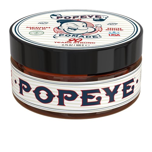 Razor MD Popeye Shaving Co Medium Hold and High Shine Water-Based Hair Pomade for Men, Suitable for all Hair Types, Sandalwood Scent, 3.75 oz