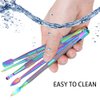 6 Pieces Wax Carving Tool Set, Double-Ended Carving Tool Stainless Steel Wax Sculpting Tools with 5ml Silicone Container Jar and Portable Metal Case for Wax Oil Clay Pottery, Rainbow Color