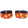 Fastpitch Softball Scrunchies Red with Yellow Softballs (pair) from the ORIGINAL USA inventor, Holders, Straps, Ties, Sleeve Scrunch