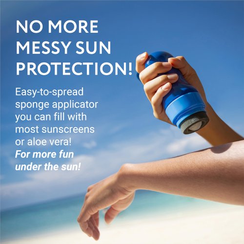 IMPRESA 2-Pack Refillable Sunscreen Applicator for Kids and Adults, Roll on Sunscreen Lotion Dispenser with Sponge Applicator, No Mess Application, Includes Extra Sponges, Easy Sunblock Coverage