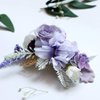Abbie Home Flower Hair Comb - Floral Boho Comb with Rose Berry Handmade Bridal Crown Wedding Floral Headpiece (Lavender)