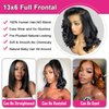 IJFMMEL Bob Wig Human Hair 13x6 Body Wave HD Lace Front Wigs Human Hair Body Wave Lace Frontal Glueless Wigs Human Hair Pre Plucked With Baby Hair Short Bob Wigs for Black Women Human Hair 14 Inch