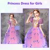 FRIEET Princess Dress for Girls, Light-up Princess Dress up for Girls Age 3-8 Years Old, Princess Costume for Little Girls for Halloween Brithday Party (L)