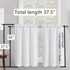Chyhomenyc 2 Panels White Kitchen Curtains 36 Inch Length Tier Curtains, Faux Linen Textured Small Cafe Curtains, Light Filtering Short Window Curtains for Bathroom Basement, 30x36 inch, 2PCS