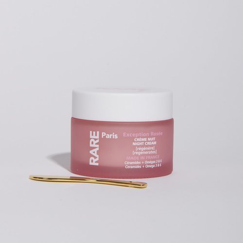 RARE Paris - Exception Rosée - Regenerating Night Cream with Ceramides, Omega 3&6 and Immortelle. Protecting, hydrating, regenerating - Made in France