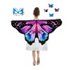 Niurui Kids Fairy Butterfly Wings Costume for Girls Halloween Toddler Dress Up Play Costumes with Butterfly Hair Clip Mask Christmas Party Favors Gifts（Purple green）