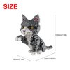 Larcele Cat Mini Building Blocks Animal Set, DIY Micro 3D Building Toy Bricks,1300 Pieces KLJM-05(Grey and White Cat)
