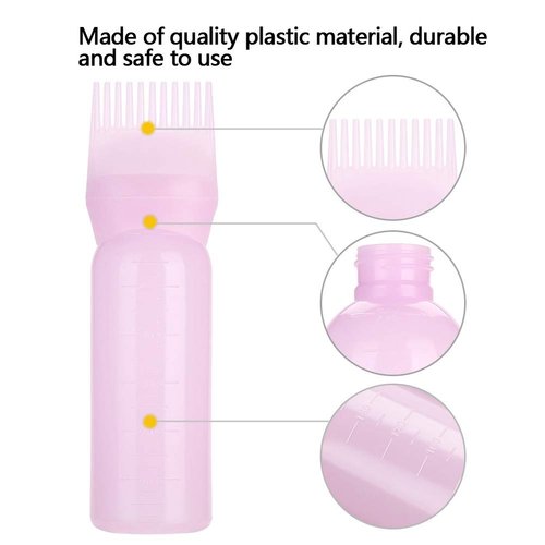 ZJchao Root Comb Applicator Bottle, 160ml Hair Dye Bottle Applicator Brush with Graduated Scale Hair Dye Applicator Bottle Professional Brush Applicator Comb Hairdressing Coloring