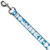 Dog Leash Buckle Down Shapes Turquoise White 4 Feet Long 0.5 Inch Wide