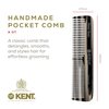 Kent OT 4.5 Inch Small Graphite Double Tooth Hair Pocket Comb, Fine/Wide Tooth Comb For Grooming Styling Hair, Beard and Mustache, for Men, Women and Kids. Saw Cut Hand Polished. Handmade in England