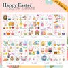 Easter Temporary Tattoos for Kids, 10 Sheets Easter Eggs Rabbit Tattoos Stickers Bunny Carrot Chick Print Waterproof Fake Tattoo Stickers for Easter Holiday Party Supplies Making Decor