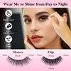 Bepholan False Eyelashes 20 Pairs Pack Natural Look Fluffy 3D False Lashes Soft Faux Mink Strip Lashes Volume Fake Eye Lashes（H02)