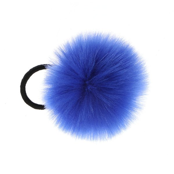 2pcs Pom Pom Elastic Hair Tiles Flurry Ball Hair Ponytail Holder Hair Rope Faux Rabbit Fur Hair Accessories